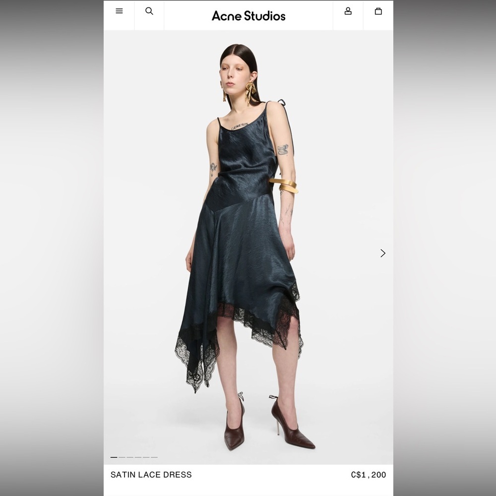 Acne Studios Satin Lace Dress - Picture 9 of 14